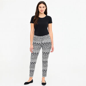 Women's Steve Madden Black & White Patterned Skinny Pants Leggings Size L
